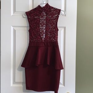 Burgundy lace dress